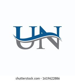 Initial Letter UN Logo Design Vector Template. UN Letter Vector Illustration