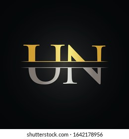 Initial Letter UN Logo Design Vector Template. Creative Monogram UN Letter Logo Design