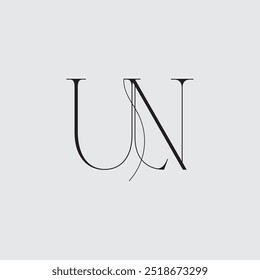 Initial letter UN logo design