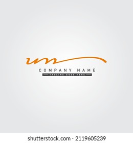 Initial Letter UN Logo - Hand Drawn Signature Style Logo