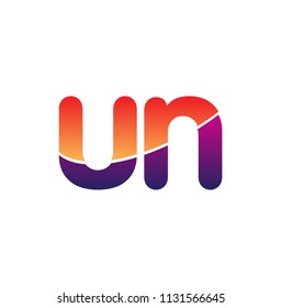 Initial Letter UN Logo Lowercase, colorful logotype Modern and Simple Logo Design.