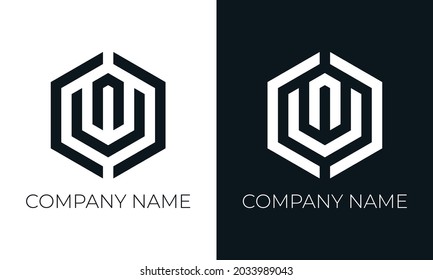 Initial letter un logo vector design template. Creative modern trendy u typography and black colors.