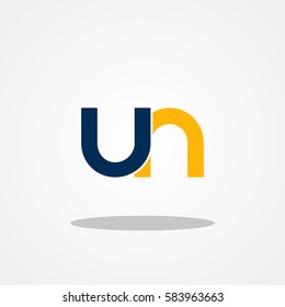 Initial letter UN lowercase logo design template Navy Gold