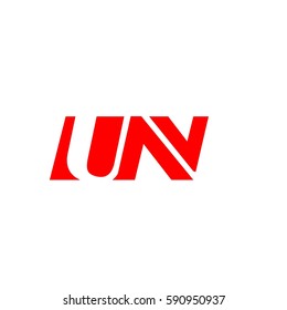 initial letter U,N red color logo vector