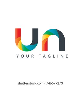 Initial Letter UN Rounded Design Logo