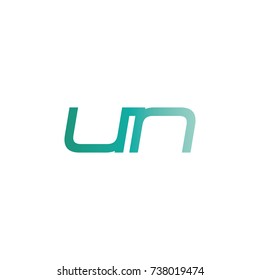 initial letter un thin logo design