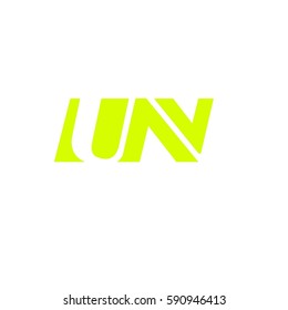 initial letter U,N yellow color logo vector