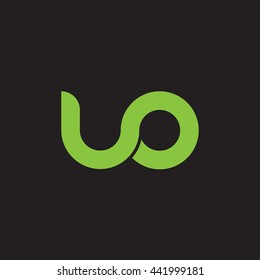 initial letter uo linked round lowercase logo green