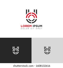 Initial Letter UO linked uppercase overlap modern logo design template. Suitable for business, consulting group company