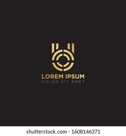 Initial Letter UO linked uppercase overlap modern gold logo vector design template. Suitable for business, consulting group company.