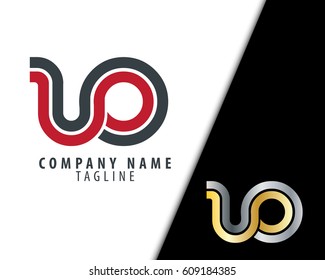 Initial Letter UO LO Linked Design Logo