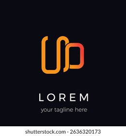 Initial Letter UO Logo Design Template Connected Gold Gradient Color Vector Illustration