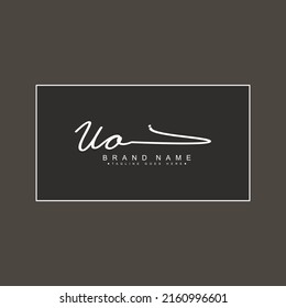 Initial Letter UO Logo - Hand Drawn Signature Style Logo