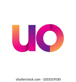 Initial Letter UO Logo Lowercase, magenta and orange, Modern and Simple Logo Design.