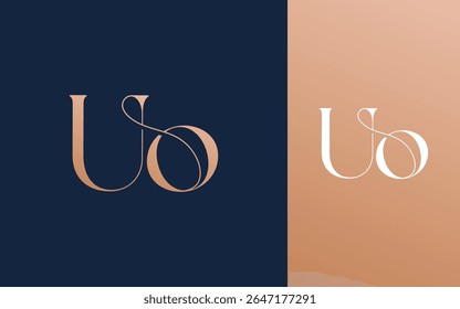 Letra inicial UO logotipo design vetor ilustração para casal, casamento e negócios