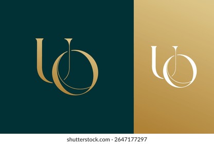 Letra inicial UO logotipo design vetor ilustração para casal, casamento e negócios