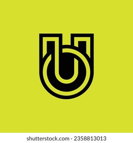 Initial letter UO or OU monogram logo