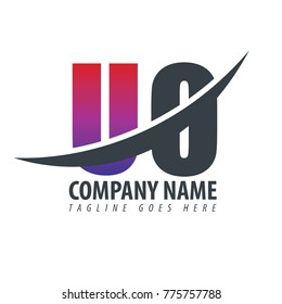 Initial Letter UO Overlapping Logo