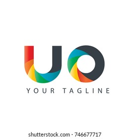 Initial Letter UO Rounded Design Logo