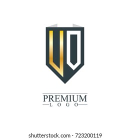 Initial Letter UO VO Company Design Logo Template
