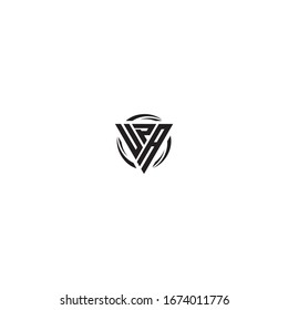 Initial Letter UPA triangle monogram cool modern logo