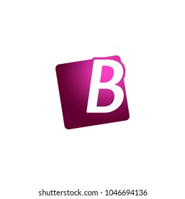 Initial letter uppercase B with square purple logo icon design template elements. vector sign on white background