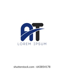 at initial letter uppercase logo blue and black