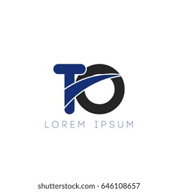 to initial letter uppercase logo blue and black