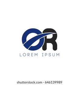 or initial letter uppercase logo blue and black