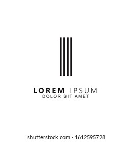 Initial letter i uppercase modern logo design template elements. Black letter isolated on white background. Suitable for business, consulting group company.