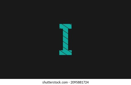 Letra inicial I mayúscula elementos de plantilla de diseño de logotipo moderno. Vector