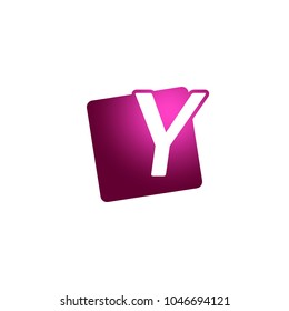 Initial letter uppercase Y with square purple logo icon design template elements. vector sign on white background