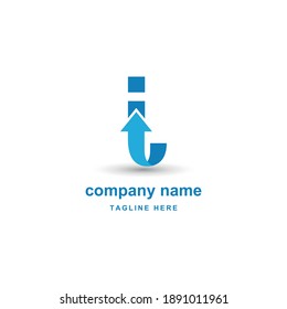 initial letter i with upward arrow for finance, development, success, training business logo concept