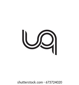 Initial letter uq, linked outline rounded lowercase, monogram black