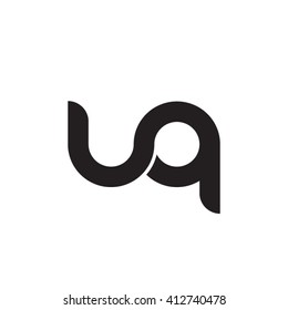 initial letter uq linked round lowercase monogram logo black