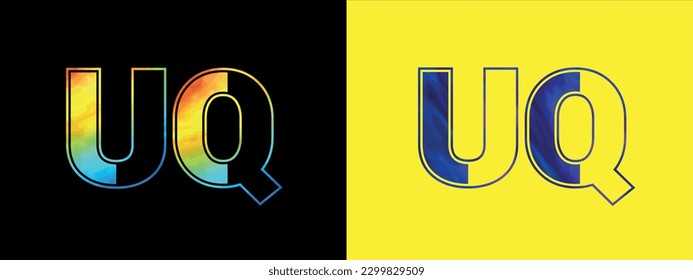 Initial letter UQ logo Icon vector design template. Premium luxurious logotype for corporate business identity