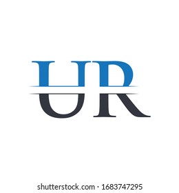 Initial Letter UR Logo Design Vector Template. Business Circle UR Letter Logo Design