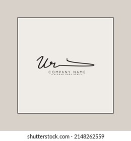 Initial Letter UR Logo - Hand Drawn Signature Style Logo