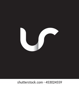 initial letter ur modern linked circle round lowercase logo white black