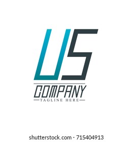 Initial Letter US Design Logo Template
