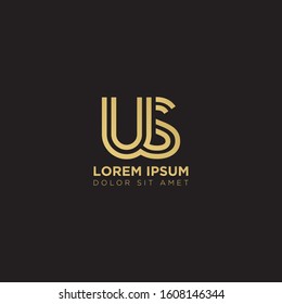 Initial Letter US linked uppercase overlap modern gold logo vector design template. Suitable for business, consulting group company.