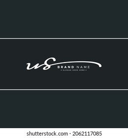 Initial Letter US Logo - Handwritten Signature Logo