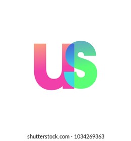 Initial Letter US Lowercase Logo green, pink and Blue, Modern and Simple Logo Design.