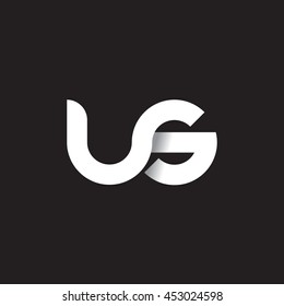 initial letter us modern linked circle round lowercase logo white black