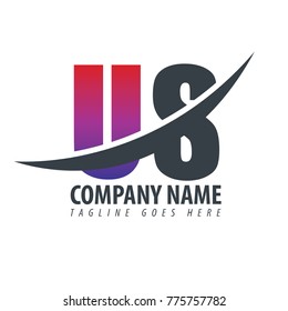 Initial Letter US Overlapping Logo