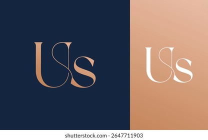 Eerste letter US SU logo ontwerp vector illustratie voor echtpaar, huwelijk en bedrijf