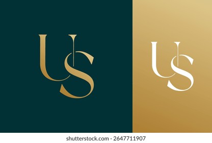 Eerste letter US SU logo ontwerp vector illustratie voor echtpaar, huwelijk en bedrijf