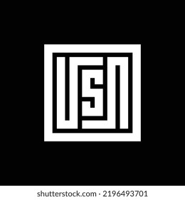 Design-Vorlage für das USN-Logo mit Anfangsbuchstaben