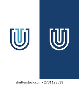 Letra inicial UT Icon Logo Stock Vetor.