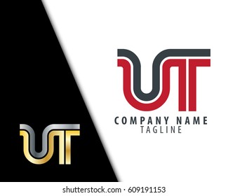 Initial Letter UT Linked Design Logo